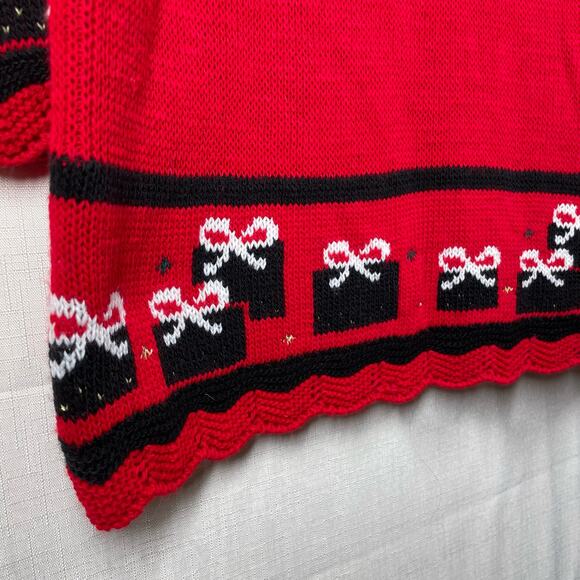 NUTCRACKER Christmas Holiday Sweater Size L Red Embellished Angel Snowman Winter - Picture 13 of 16